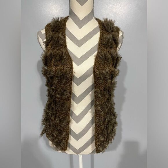 Miss Shop Brown Fur Womens Vest - Picture 1 of 5